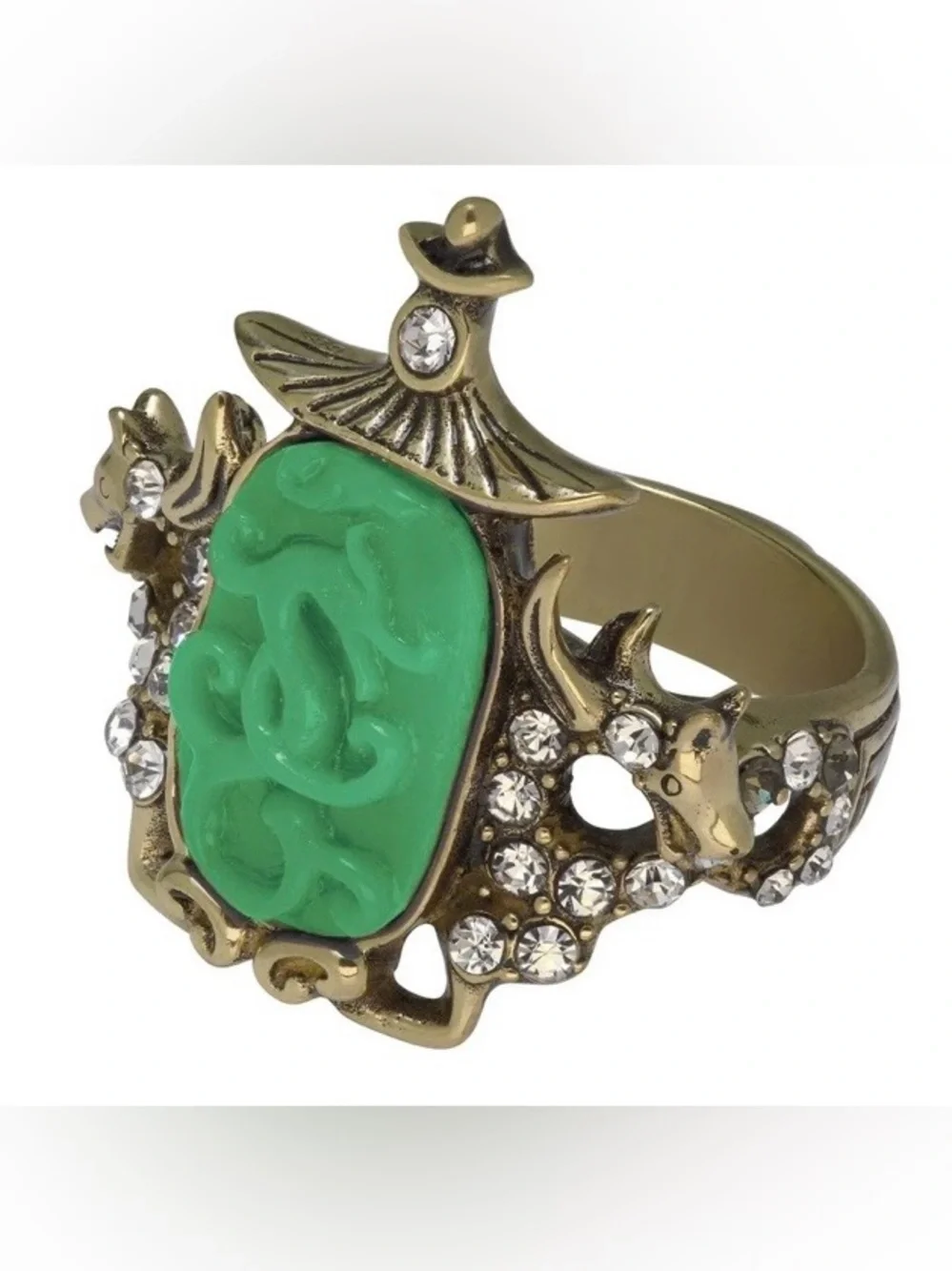 Heidi Daus Collective Wisdom Ring Crystal Resin Chinoise Size 9 - Picture 2 of 3